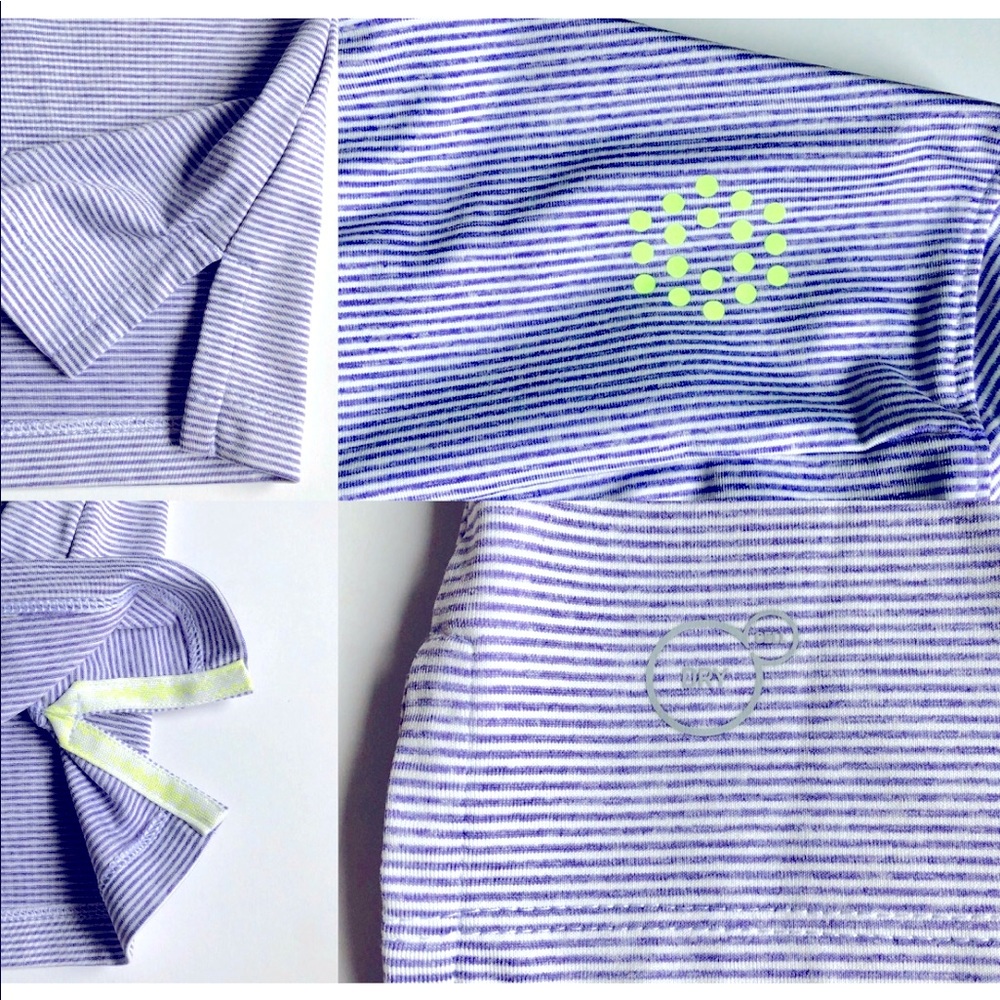 PUMA Golf Polo Dry Cell Micro Strip Active Tee Shirt Purple Large Women’s - Picture 7 of 16